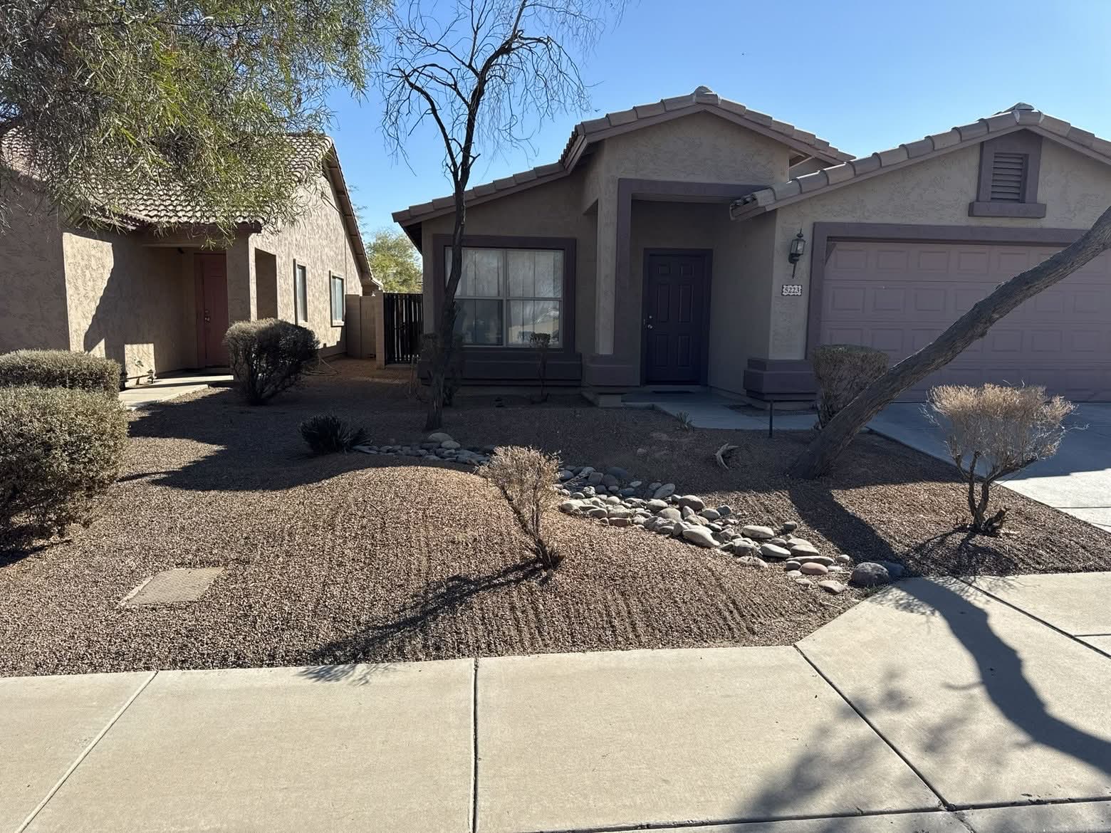 Maintained desert-landscape front yard at a Phoenix-area home